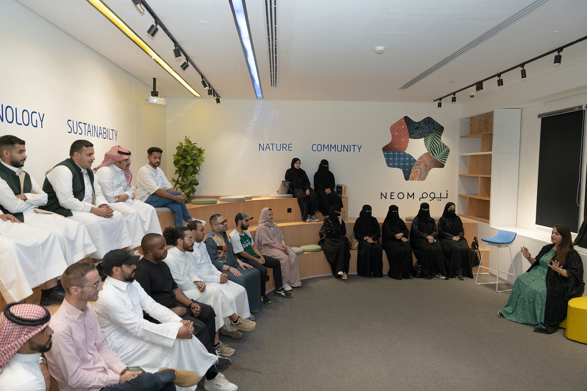 A group of people attending a workshop in NEOM