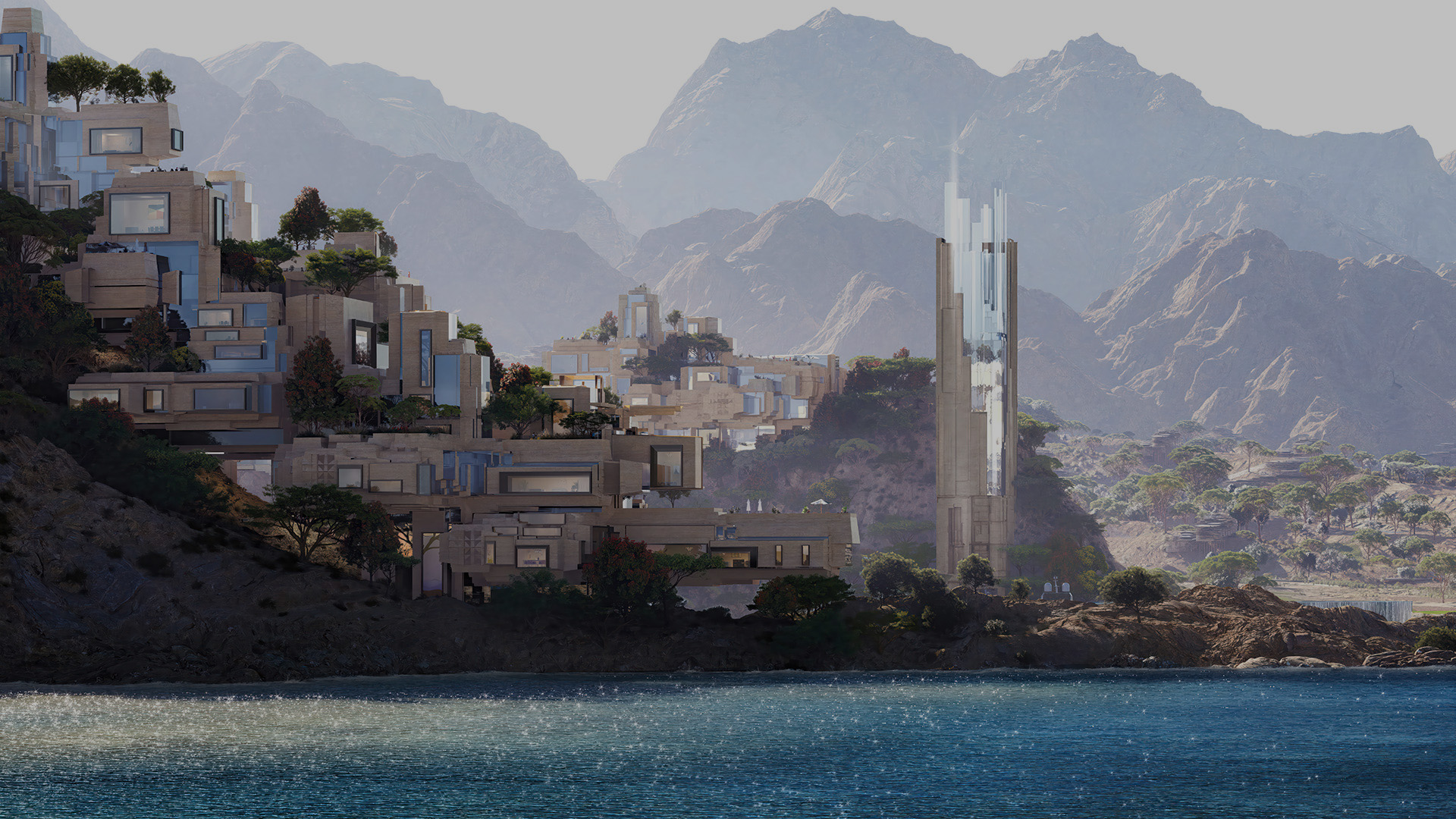 Background for the Norlana Community near the beach
