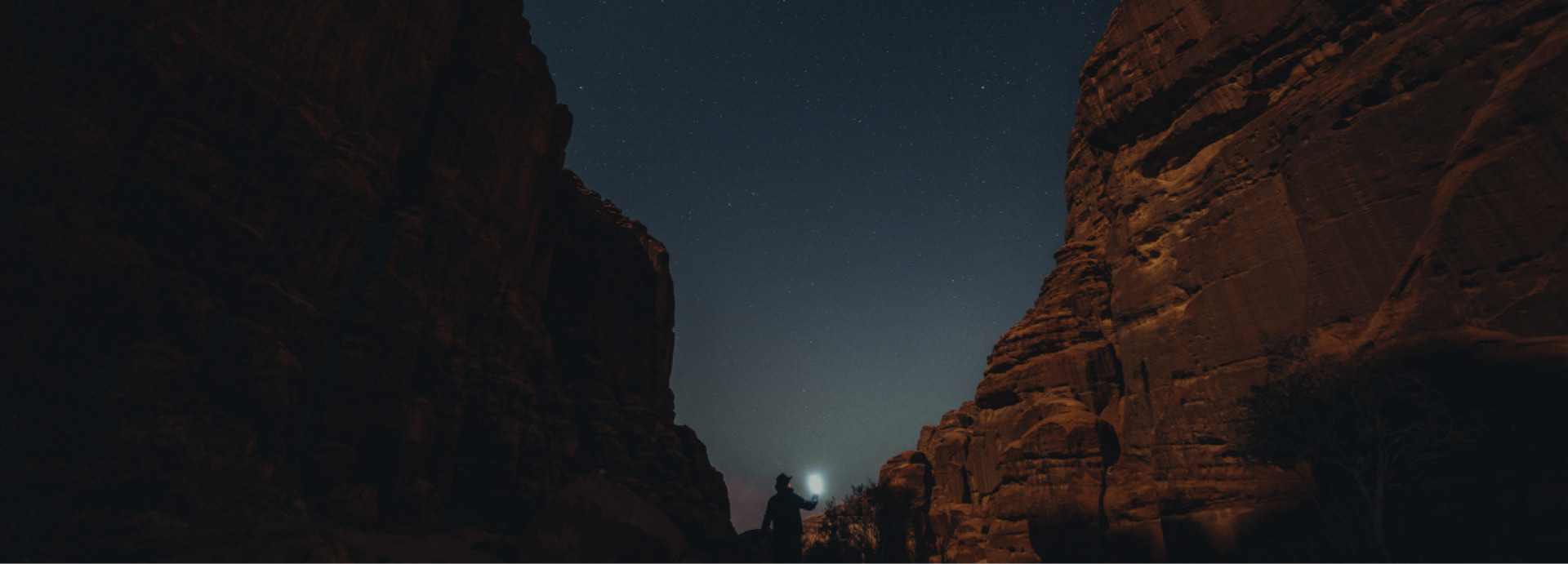 NEOM's mountains and nature at night