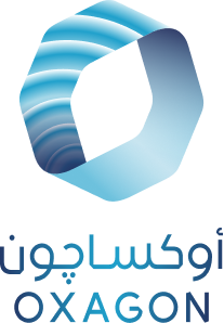 شعار أوكساجون باللغة العربية والإنجليزية